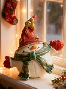 1pc Adorable Christmas Snowman Resin Figures Collection: Cute And Delightful Holiday Decorations With Intricate Holiday Details (Christmas Tree, Star, Gifts, Etc.). Perfect For Home Windowsills, Mantels, Tabletops, Or As Charming Christmas Tree Ornaments. Suitable For Room Decoration, Home Decoration, Birthday Decoration, Kitchen Decoration, Wedding Decoration, Bedroom Decoration, Living Room Decoration, Gifts, And Party Decorations.