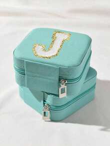 1 pieza Caja de almacenamiento de joyas de viaje portátil, Estuche de joyas de PU, Organizador de joyas de gran capacidad, Bandeja de exhibición de joyas, Soporte para anillos, Soporte para perfumes, Material PU resistente al agua y a la oxidación para proteger eficazmente sus joyas, Adecuado como regalo para madres, mujeres, maestros, amigos y familiares