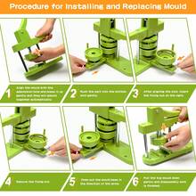 DIY Pin Button Maker Machine 25mm/32mm/58mm Badge Punch Press With 300pcs Button Parts (Green) - Green - View 7