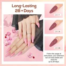 Poly Extension Gel Nail Kit 6 Colors With 8 W Nail Lamp Nude Clear Pink Gel Kit Nude Glitter Complete Starter Tools For Beginner At Home For Women, Poly Gel Nail Kit, Nail Art, Nail Kit For Beginners, Nail Gel Kit, Beginner Nail Art - 彩色 - 查看 7
