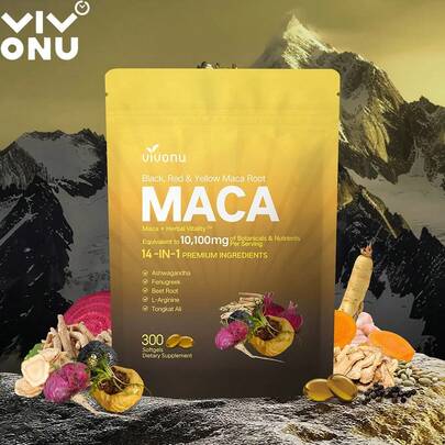  VivoNu Maca Root Capsules, Contains South African Drunken Eggplant, Huluba, Beetroot, L-Arginine, Suitable For Both Women And Men, Supporting Energy With 240 Soft Capsules