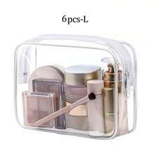 12pcs Transparent PVC Zipper Makeup Bags - High Quality Cosmetic And Toiletry Storage Pouches, Ideal For Travel, Bathroom And Holiday Essentials. Bathroom Accessories, Makeup Bag, Cosmetic Bag, Travel Essential, Large Capacity, Big Makeup Bag, Christmas Gift, Storage Bag, Travel, Women's Gift, Women's Travel Essential, Storage Bag, Clutch/Small Handbag, Cosmetic Storage Bag