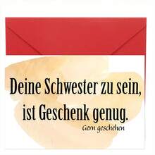 Funny Birthday Greeting Card: Gift Card For Siblings - Sister, Brother - 'Being Your Sister Is Gift Enough'- Personalized, Cartoon Design, Paper Material, Fantasy Theme, Suitable For Birthday Occasions/ Teacher Appreciation Card - Perfect End-Of-Year Greeting To Thank Teachers, Classroom Holiday Gift From Students