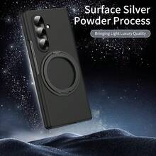 غطاء هاتف من سلسلة الرعد، صديق للبشرة، متوافق مع سامسونج جالكسي زد فولد 3/4/5/6/7، غطاء متكامل وواقي للشاشة، حامل قابل للدوران 360 درجة، حماية للعدسة، تصميم فاخر بمسحوق فضي، غطاء حماية للهاتف مناسب للجنسين