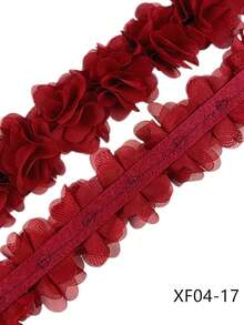 19 Colors Available, 13pcs 5cm Width 3D Chiffon Flower DIY Trim For Headband, Shoes, Hat Decoration
