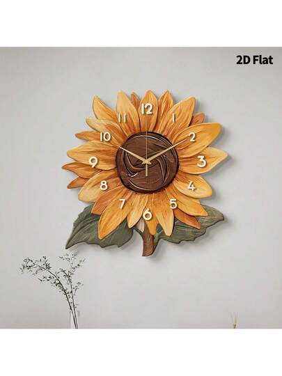 2D Flat Piece Creative Sunflower Home ation Wand Clock, Ultra Quiet Quartz Movement, No Ticking Sound, ative Painting Living Room, Bedroom Office, Stylish Klok Watch, Unique Personalized, Clear Reading Time, view 8
