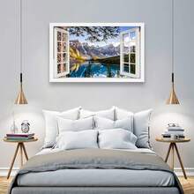 La revolución del lienzo |       Impresión de Pintura Decorativa en Lienzo |       ventana |       Árbol del lago glaciar Perry |       Disponible en diferentes tamaños |       Decoración de interiores |       Pintura Minimalista Moderna |       Adecuado para Sala de Estar, Comedor, Dormitorio, Oficina, Cocina Cuadro (Rectangular, 60 x 40 cm) - Rectangular - Ver 4