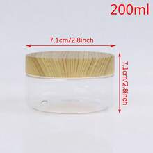 1pc Clear Transparent Container With Faux Wood Lid, Plastic Storage Jar - Multicolor - View 12