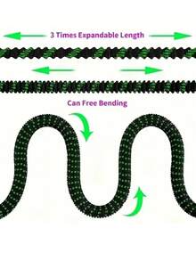 带 10 功能喷嘴的可扩展花园软管，柔性软管，3/4 英寸美制，用于花园浇水和清洁 - 黑綠色 - 查看 7