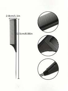 10/3 piezas/1 pieza Peine negro de cola puntiaguda, peine para teñir el cabello con aguja de acero - Peine de peluquería diseñado, con partición para corte de cabello y diseño de cola puntiaguda, adecuado para cabello normal, vuelta al colegio, necesidades de viaje y vacaciones, accesorios para el cabello de mujer, cepillo de cabello, cepillo para alisar, cepillo para cabello rizado, cepillo para el borde, peine, cepillo de cabello, juego de cepillos de cabello, peine para el cabello, peine para rizos, cepillo desenredante, cepillo de cabello para mujer, cabello, viaje, productos para el cabello, herramientas para el cabello, artículos para el cabello, barbero, accesorios de barbero, barbería, equipo de peluquería - Multicolor - Ver 6