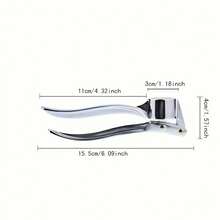 1pc Garlic Masher Manual Garlic Crusher Household Garlic Peeler Garlic Press Garlic Mincer Garlic Peeler Stainless Steel Garlic Crusher - Silver Medium - View 5