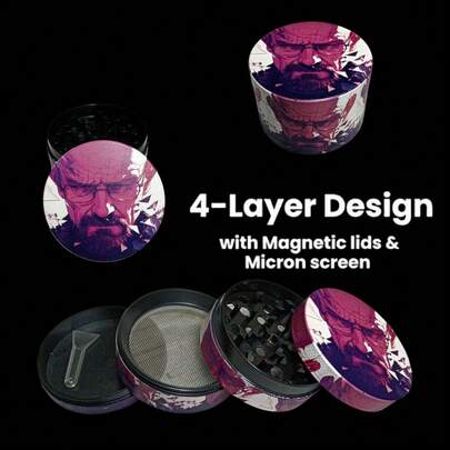 2 Inch Man Herb Grinder Movie Vanilla Spice Mill Tobacco Bud Mortar Pestle Salt Crusher Portable 4 Sections Manual Zinc Alloy Tobacco Raw Grass Grinder Cigarette Smoking Accessories Gift