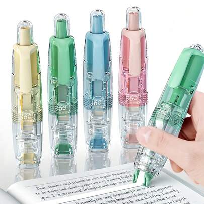 按压式修正带 自然色系列 多色可选 学生改正纠错文具修正带