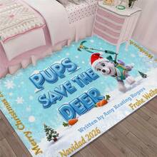 1/3/4 piezas de alfombras con temática de Paw Patrol para Navidad, agrega magia alegre a tu habitación; adecuado para sala de estar, dormitorio, etc.
