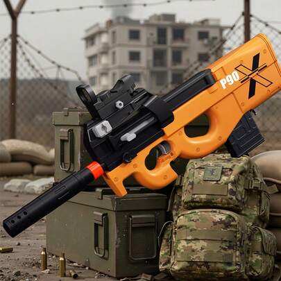 2025 New P90 Toy Gun - Kids Toy Gun - Soft Bullet Gun - Realistic Shell Ejection - Upgraded Longer & Larger Size - Mechanical Linkage - Manual Shooting More Realistic - Children's Birthday Gift - Halloween Gift - Christmas Gift - Gift - Toy Gun - Children Toy