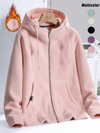 معطف مبطن بالفليس سميك موديل 2025، منتج نسائي رائج للبيع في فصول الربيع والخريف والشتاء، بطانة من الفليس للدفء، مناسب للتزلج وملابس رياضية أخرى