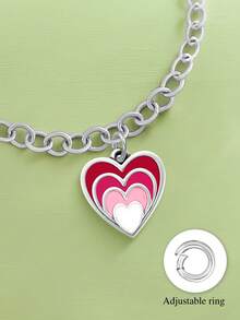 1件简约独特的925纯银JAMES粉色渐变心形吊坠，可DIY搭配手链，精致饰品，男女皆宜。 - 款式46 - 查看 6