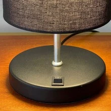 Classic Round Aluminum Table Lamp With Switch And Dome For Living Room, Bedroom, Bed, Office - Cúp đen Đen - Xem 4