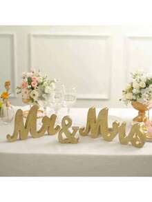 1 Set Of Mr&Mrs Wooden Wedding Decoration Set, Wedding Table Sign With Letter Decoration, Wooden Stand-Alone Letters For Photo Props, Rustic Decoration, Wooden Letters For Main Table Wedding, Anniversary Party Valentine's Day Retro Commemorative Party Favors Best Gifts, Wedding Decor, Home Decor, Room Decor Bride Birthday Graduation Birthday Decorations Party Decorations Bachelorette