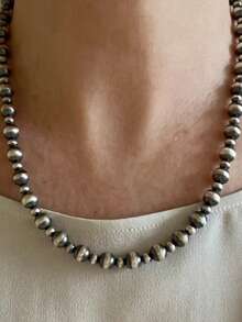 1pc Ceramic Flower & Faux Pearl Beaded Necklace, Bohemian Style Blue Ceramic Necklace, Suitable For Women's Daily Wear, Dates, Parties, Beach Vacations, Gifts