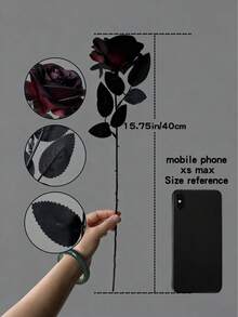 20/10/6pcs Set Artificial Black Rose Flowers, Long Stem, Suitable For Home, Wedding, Party, Halloween, Gothic Dark Style Decor, Outdoor Photography Props, Artificial Flowers, Dark Style Decor, Artificial Rose Bouquet - Multicolor - View 7