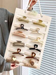 2pcs/1pc Wall-Mounted Foldable Jewelry Organizer Bag For Hair Clips, Ties, Headbands And Accessories Storage, Sunglasses Storage,Home Storage Essential .Gift For Valentine's Day,Christmas Gift,