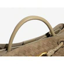Suede Woven Tote Bag For Women Retro Woven Bag Handbag Bow Shoulder Satchel Suede Crossbody Purse Handle Tote Handbags2025 - Coffee - 查看 8