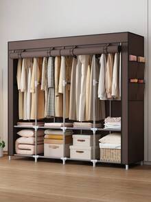 1pc Minimalist & Spacious Wardrobe Rack, Easy To Install In Bedroom, Space-Saving Clothes Storage Cabinet - Multicolor - View 8