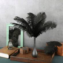 15-50cm Artificial Feathers, 5/10pcs White/Black, DIY Crafts, Wedding Party Decor And Christmas Costume Making - Multicolor - View 8