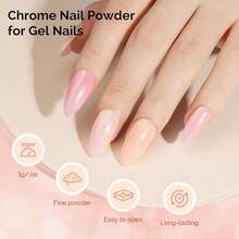MelodySusie Gold Chrome Nail Powder For Gel Nails,Pearl Powder Mirror Effect Pigment Pearlescent Mermaid Pigment Pearl Glitter For Home DIY Salon Use{"Color_name":"PearlGold"} - 珍珠金 - 查看 3