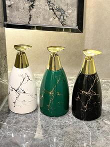 Nowoczesny, minimalistyczny, czarno-biały, marmurowy dozownik do mydła w butelce z ceramiki ze złotą głowicą pompki, łazienkowe pojemniki na mydło w płynie/szampon/balsam do łazienki, do użytku hotelowego i domowego