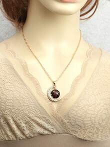 1/12 件十二星座夜光月亮吊坠项链，时尚个性化时尚十二生肖卡项链 - 金黃色 - 查看 2