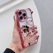 Funda de teléfono compatible con Hanako-Kun para 16, 15, 14, 13, 12, 11 Pro, X, XR, XS, 8, Plus, con un respaldo suave y transparente que resistente a caídas.17  17promax - Rosa - Ver 2