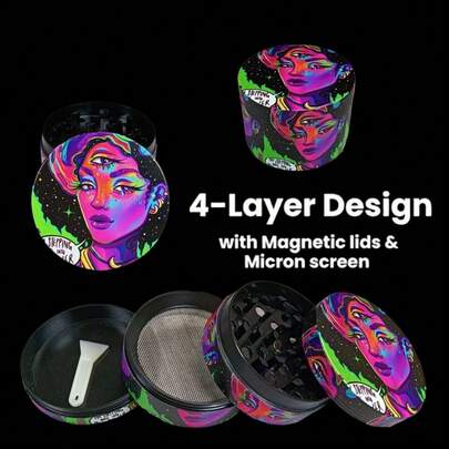 2 Inch Girl Herb Grinder Mortar Spice Mill Pestle Vanilla Bud Crusher Salt Tobacco Portable 4 Sections Manual Zinc Alloy Tobacco Raw Grass Grinder Cigarette Smoking Accessories Gift