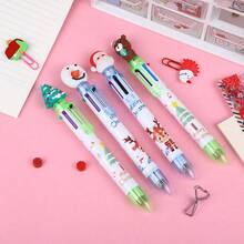 Christmas 6 Color Pens Set 15pcs Random 6 In 1 Click Christmas Gel Pens 05mm Various Styles Smooth Writing Festive Design Perfect For Holiday Crafts And Gift Giving Christmas Neutral Pens