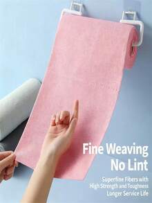 Rolo de Toalha de Fibra Super Fina - Super Absorvente, Reutilizável e Lavável para Cozinha, Banheiro, Carro, Escritório Doméstico - Rosa Suave, Toalha Multiuso para Limpeza de Vidros e Superfícies, Toalha de Banheiro, Estilo Moderno, Tecido Durável