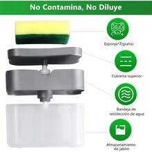 EstiloEMAGIE Dispensador de Jabón Cocina: Jabonera Despachador de Jabon Liquido para Trastes de Cocina Soap Dispenser con Esponja para Fregadero 380 MLVersión mejorada - 330 ml - Ver 12