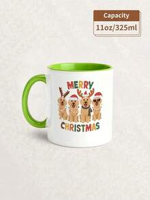 1pc 11 Ounce Ceramic Cup - A Mug With A Merry Christmas Golden Retriever, The Perfect Cup For Coffee Lovers, And An Ideal Holiday Gift For Thanksgiving, Birthdays, Or Christmas Parties. Multi Functional Tea Cups For Hot And Cold Drinks, Wedding Or Valentine's Day Gifts, Cute Winter Beverage Containers, Fun Household Kitchen Items - Christmas Decorations, Cute Dogs Wearing Christmas Hats! " - Multicolor - View 19