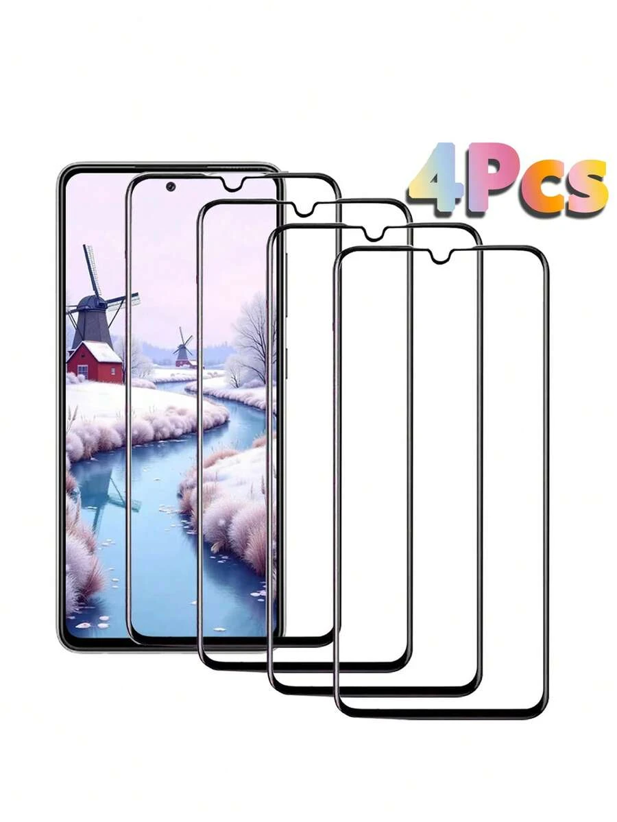 4 Piezas de Vidrio Templado HD Compatible con Samsung A20 A20s A21 A21 S A21s A22 4G A22 5G A23 5G A24/A34 A25 A30 A30S A31 A32 4G A32 5G A33 A33 5G A40s A41 A50 S20 FE Protector de Pantalla