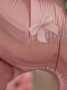 53pcs/Set Dreamy Sweet Princess Style Birthday Party Decorations, 40-Inch Pink Number 0-9 Birthday Party Balloons, 18-Inch Iridescent Star Shaped Transparent Balloons, Mini Crown Balloons, 10-Inch Light Pink And Light Green Latex Balloons, Pink Bow Balloons - Multicolor - View 6