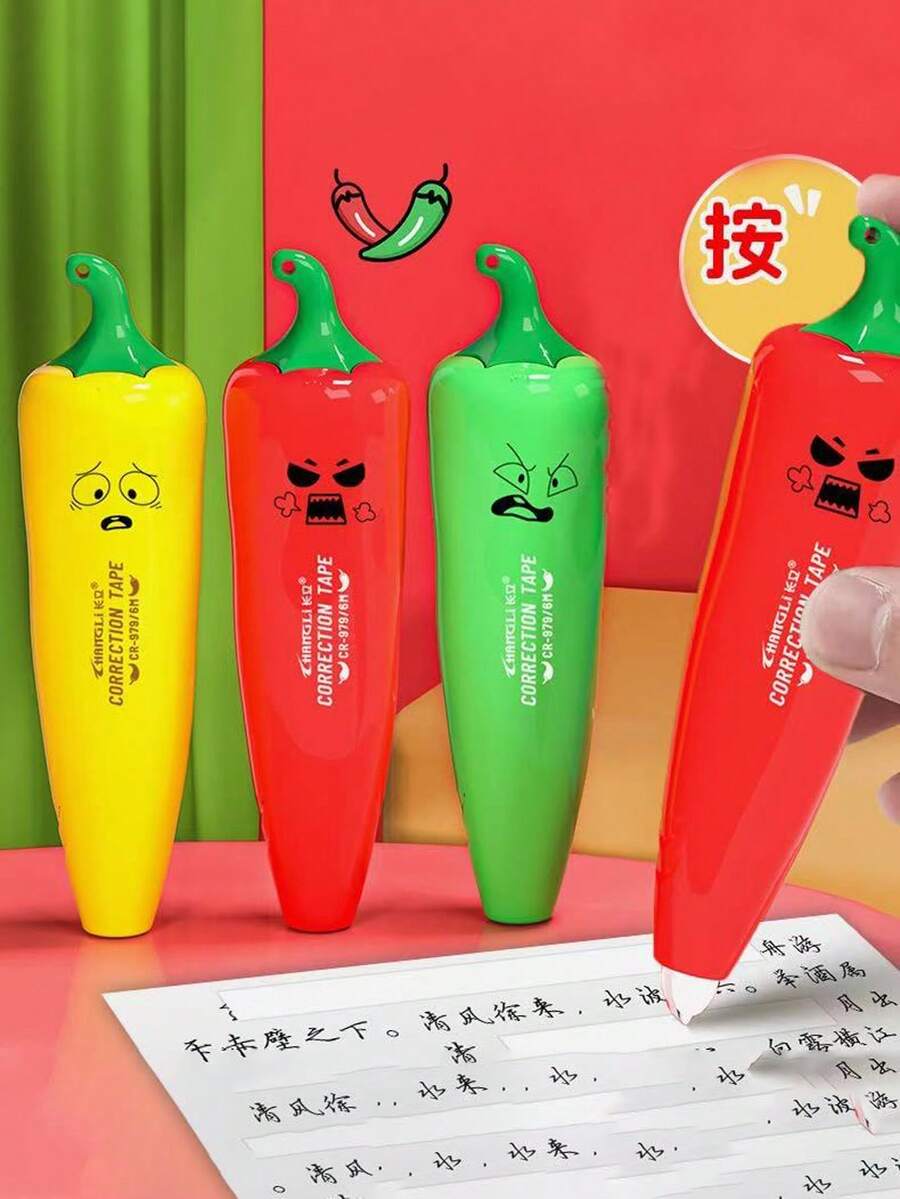 1 Stück kreative Chili-förmige Korrekturband, Spaß für Studenten