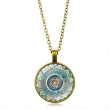 1 Piece Vintage-Style Mandala Pendant Necklace Boho-Chic Circular Design With Handcrafted Intricate Floral Patterns 18K Gold-Plated Chain With Adjustable Length Hypoallergenic & Tarnish-Resistant Perfect For Daily Errands Music Festivals Bohemian-Inspired Outfits Casual Gatherings & Summer Vacations Ideal Gift For Girlfriends & Moms On Valentine's Day And Mother's Day