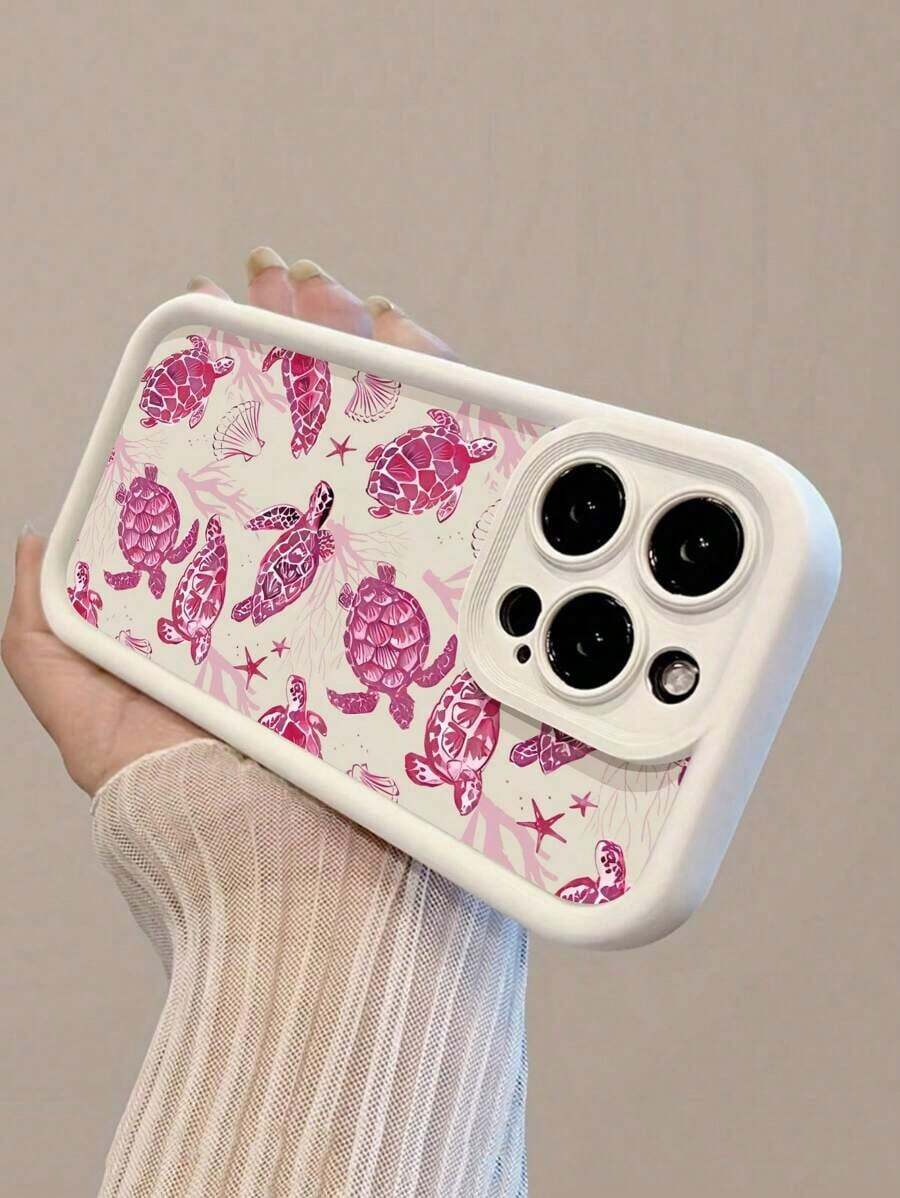 Painted Concave Sea Turtle Soft Phone Case Suitable For IPhone17/IPhone17 Air/IPhone17 Pro/IPhone17 Pro Max/16 Pro Max/15 Pro Max/14 Pro Max/13 Pro Max/12 Pro Max/11 Pro Max, Cute & Fashionable Shock-Absorbing Protective Cover For XS/S/XSMAX/78GES2 Waterproof Anti-Fall Scratch Resistant - trắng - Xem 1