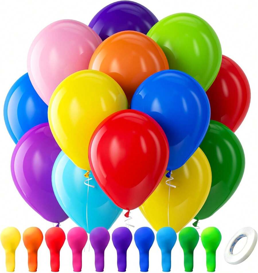 Juego de Globos para Decoraciones de Fiesta,100 piezas de Globos de Colores para Propuesta, Boda, Cumpleaños, Aniversario etc. paquete de 100 globos de colores surtidos, ideal para llenar salones, patios y jardines en propuestas, bodas, cumpleaños y aniversarios - Blanco-95 piezas - Ver 1