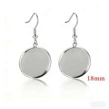 10 件不锈钢套装圆形宝石耳环适合 6 8 10 12 14 16 18 20 25 30 毫米空白底座 DIY 珠宝配件耳环