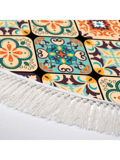 Pearl Digital Non Slip Printed Turkish Vloerkleed AL4020 Zachte Touch, Washable Tapijt Felt Backing Moderne ative Vloer Mat, Living Room, Bedroom, Bathroom, Hallway Or Entryway Available In Many Sizes Quick Drying, Highly Absorbent, Soft, Com Tafel Both Indoor Outdoor view 2