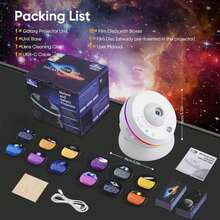 13-In-1 Ultra HD Meteor For Galaxy Projector Lamp, 4K HD Solar System Starry Sky Light,1/2H Timer 4-Key Control, RGB Color Changing Ambient Night Light USB Light Fixture With 360-Degree Rotatable LED For Galaxy Projector, For Bedroom Dining Table, Game Room Home Theater Wedding Holiday Gift, Bedside Projection Lamp, Ceiling Lighting