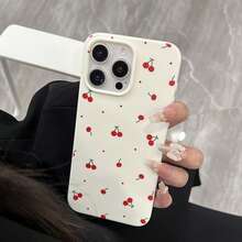 Funda para teléfono: Funda suave de lunares y cerezas blancas con gran agujero para iPhone 15 Pro Max, funda anti-caída con gran agujero para 14 Plus, funda simple y brillante a prueba de polvo, compatible con iPhone 12/12 Pro/12 Pro Max/13/13 Pro/13 Pro Max/14/14 Pro/14 Pro Max/15/15 - Estilo 1 (1 pieza) - Ver 7