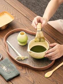 [日本抹茶] 绿色抹茶仪式套装 - 10 件日本竹茶具 - 抹茶杯、抹茶碗、完整的传统装饰礼物 - 彩色 - 查看 9