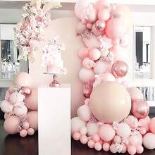 127pcs Balloons,  Balloons Different Sizes Pack Of 36 Inch 18 Inch 12 Inch 10 Inch 5 Inch Balloons For Balloon Garland - Trending, Best Seller, New Arrival, Party Supplies, Elegant Decor, Party Decoration, Wedding & Birthday - 淺粉紅色 - 查看 3